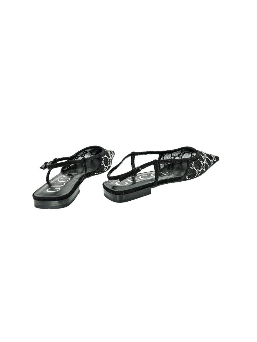 Gucci Crystal GG Mesh Slingback Pumps - Picture 4 of 10